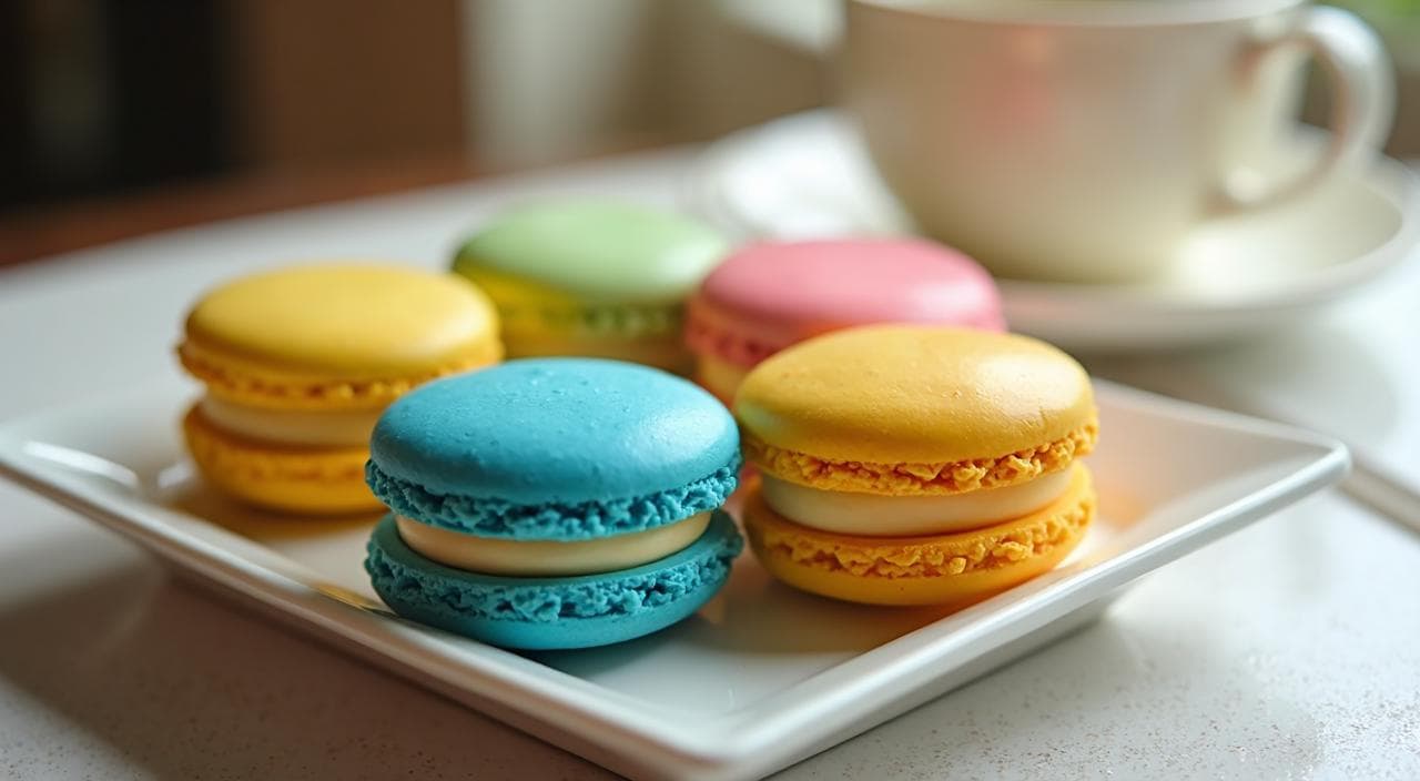 カラフルでマカロンのような見た目の海老煎餅・クアトロえびチーズ